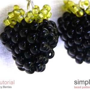 Earrings Beading Pattern, Beaded Berry Earrings Tutorial, Raspberry Earrings Instructions, Beaded Blackberry Earrings, Berry Jewelry P-00227 image 10