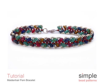 Easy Beading Pattern, SuperDuo Bracelet Bead Pattern Beginner Beading Tutorial Jewelry Making Instructions Super Duo Beading Pattern P-00246