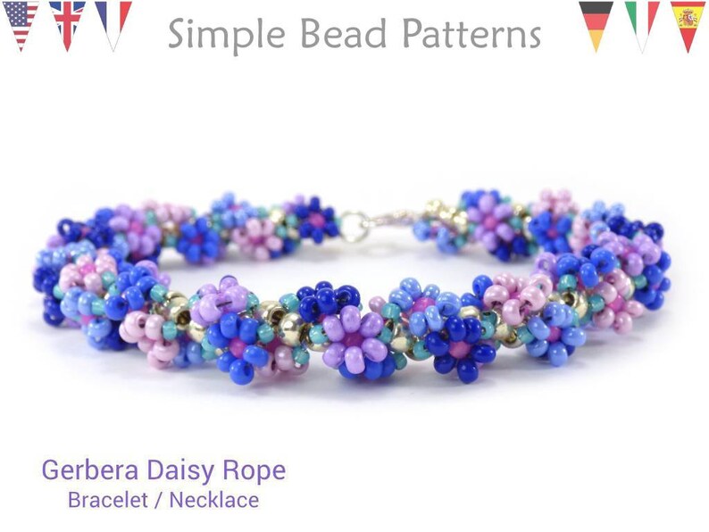 Beaded Daisy Chain Stitch Bracelet and Necklace Beading Etsy