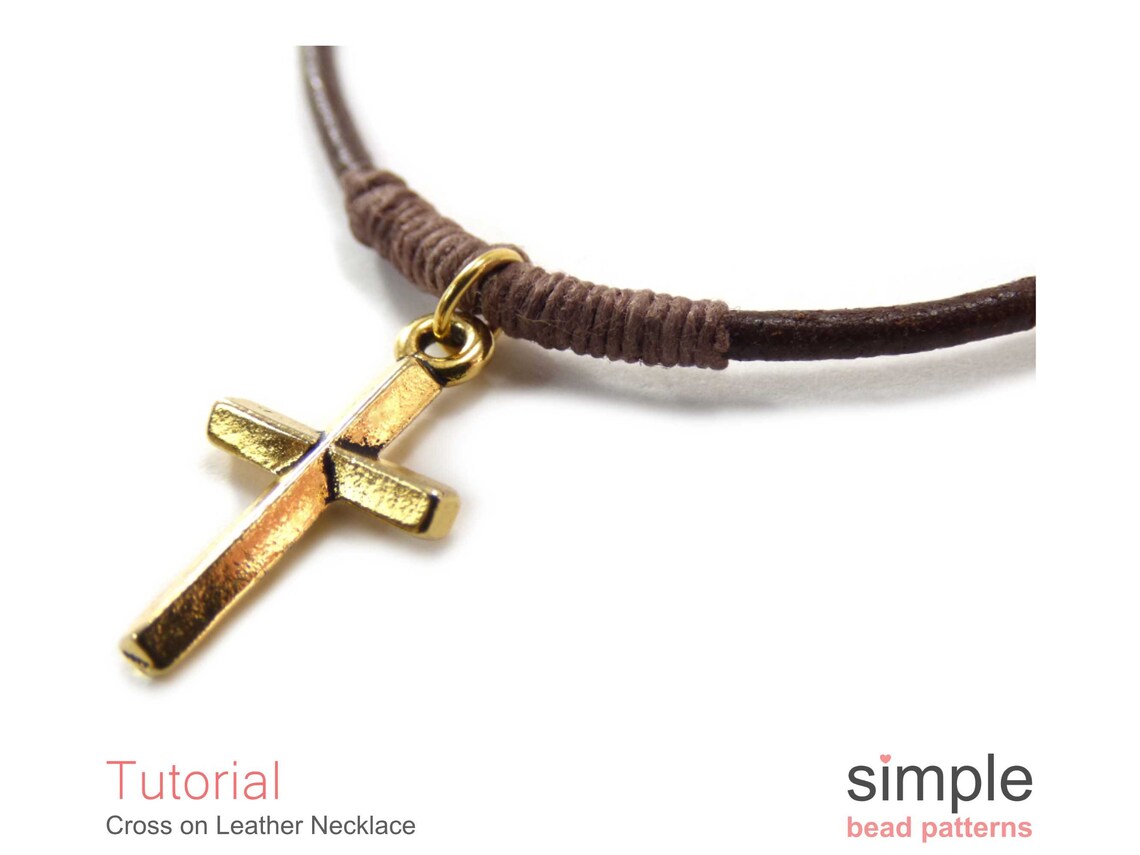 Leather Cross Necklace Tutorial DIY Cross Necklace Pattern DIY - Etsy