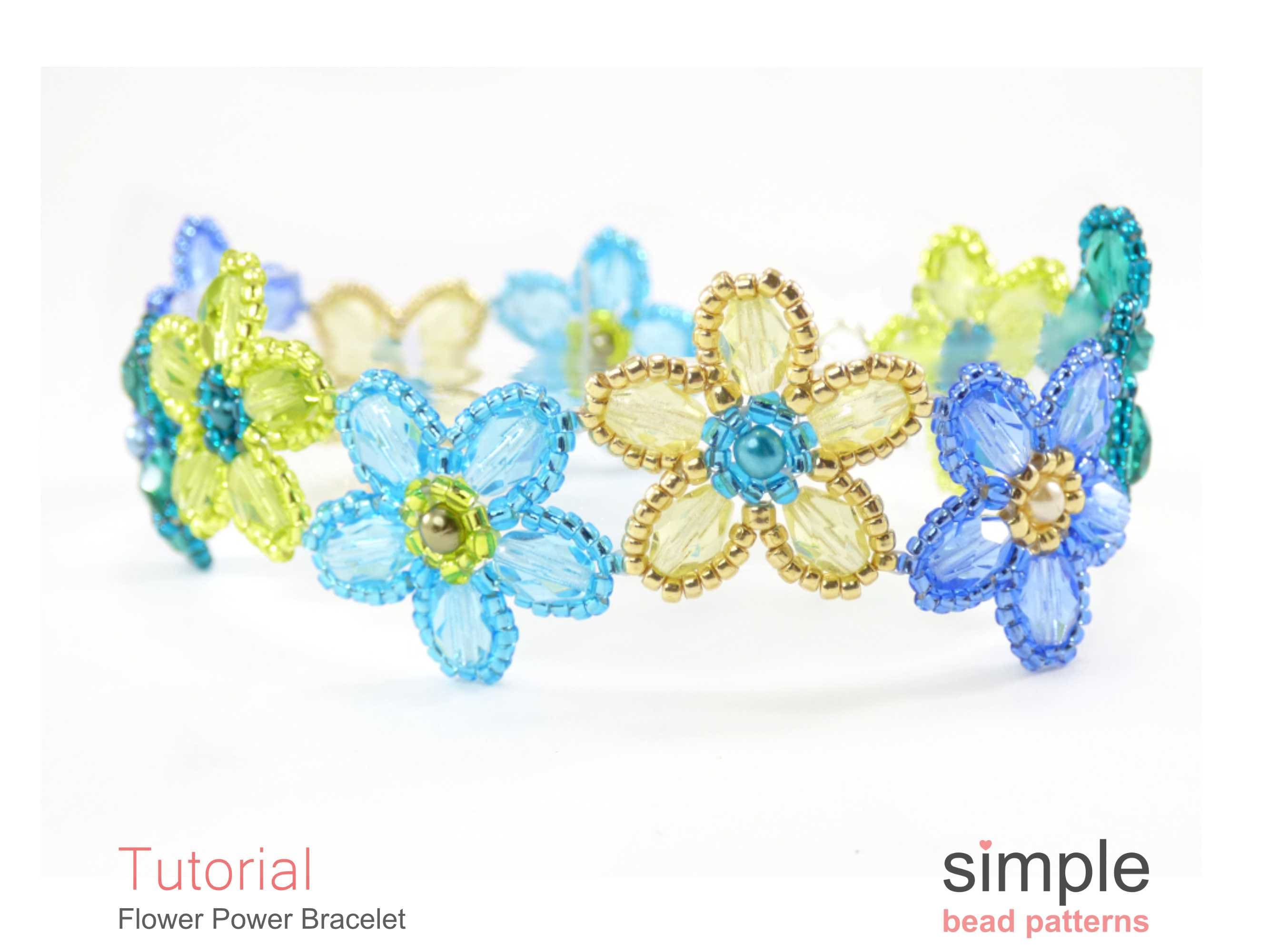 Beaded Flower Bracelet Bead Flower Pattern Tutorial Etsy