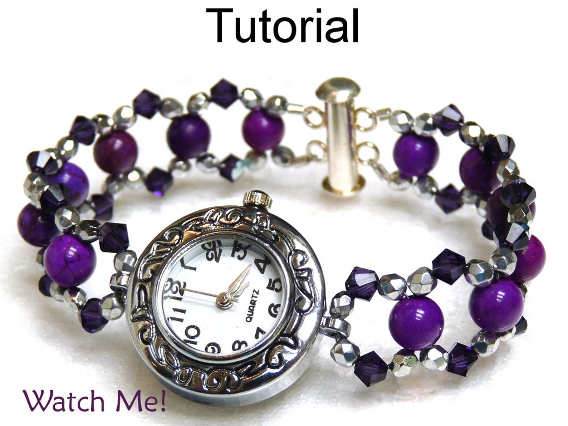 Beaded Watch Band Patterns and Tutorial Beaded Watch Bracelet Etsy