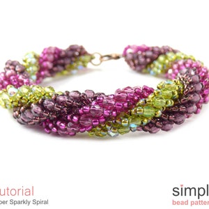 Beaded Bracelet Beading Pattern, Beaded Necklace Tutorial, Triple Spiral Stitch Instructions, DIY Jewelry Making Beading Pattern, P-00383 image 1