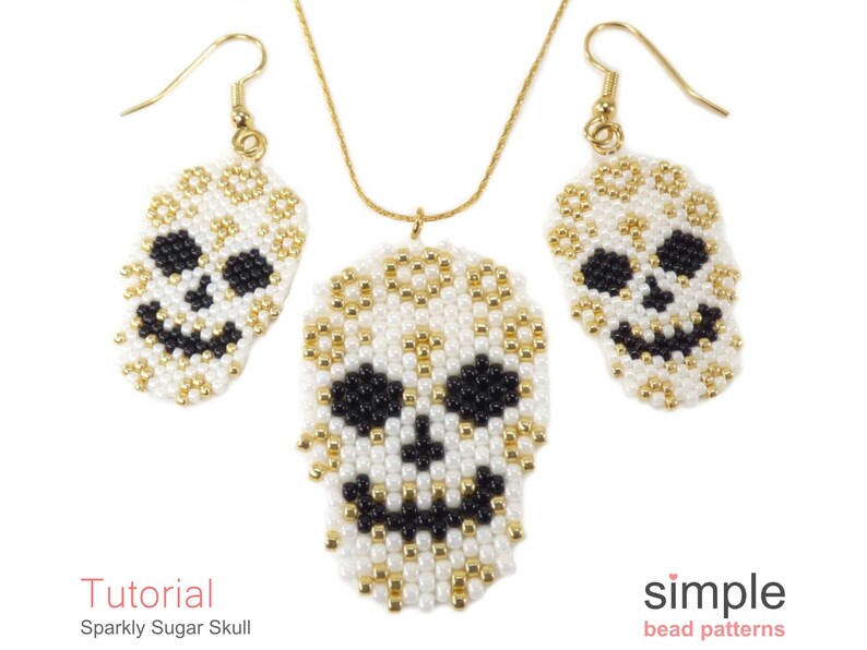 Sugar Skull Beading Pattern PDF: "Sparkly Sugar Skull Collection" Design bild 5