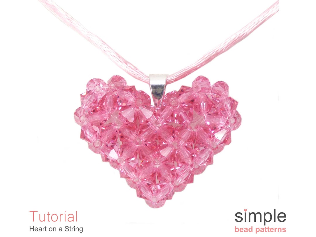 Beaded Puffy Heart Beading Pattern, Puff Heart Necklace Tutorial