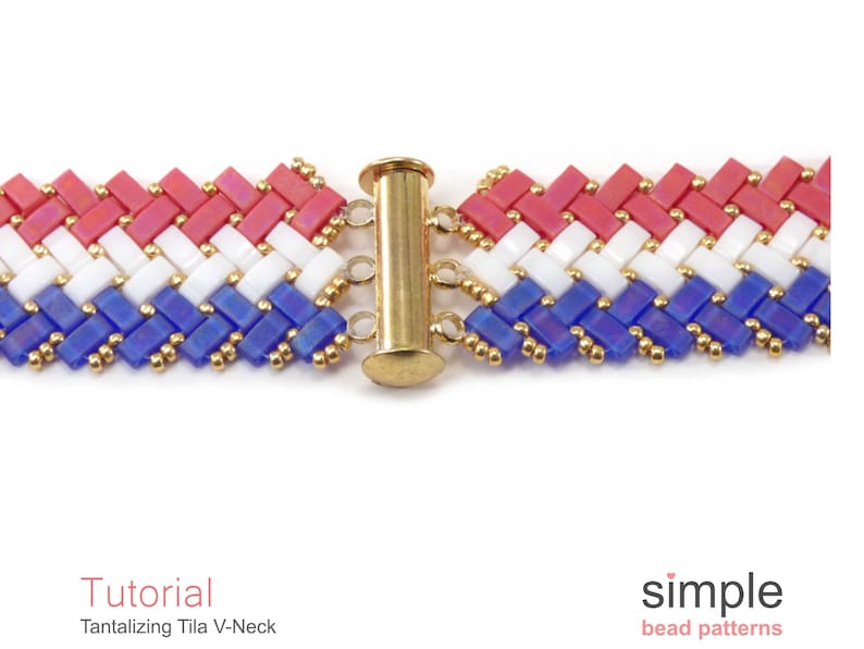 Half Tila Bead V-Shape Necklace Pattern PDF: "Tantalizing Tila V-Neck" Design image 10