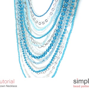 Long Necklace Beading Pattern, Opera Necklace Jewelry Making Tutorial, Long Chain Necklace Instructions, Chain Necklace Tutorial, P-00430 image 8