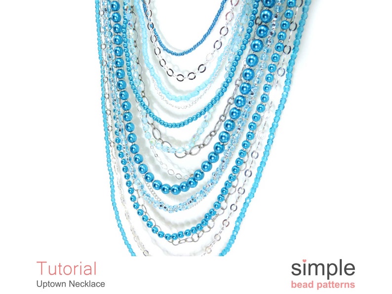 Long Necklace Beading Pattern, Opera Necklace Jewelry Making Tutorial, Long Chain Necklace Instructions, Chain Necklace Tutorial, P-00430 image 8