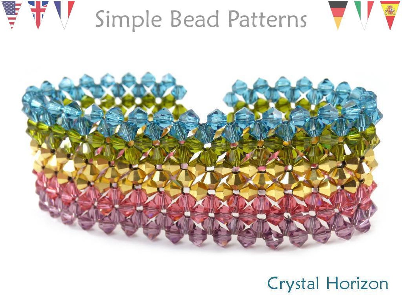 Swarovski Crystal Bracelet Pattern Right Angle Weave Etsy