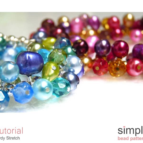 Modèle de perles de bracelet extensible, tutoriel de bracelet extensible, modèle de perles facile pour les débutants, instructions de fabrication de bijoux à bricoler soi-même, P-00319