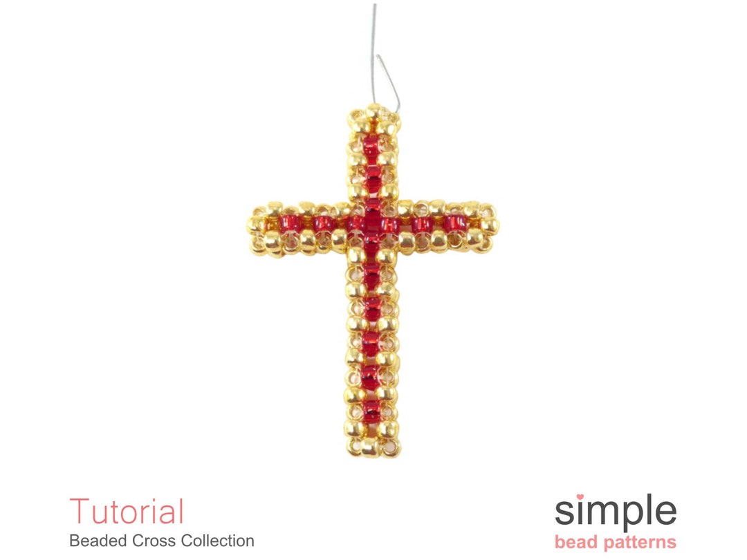 Beaded Cross Tutorial, How to Make a Beaded Cross Christmas Ornament, Beaded Crosses Pattern