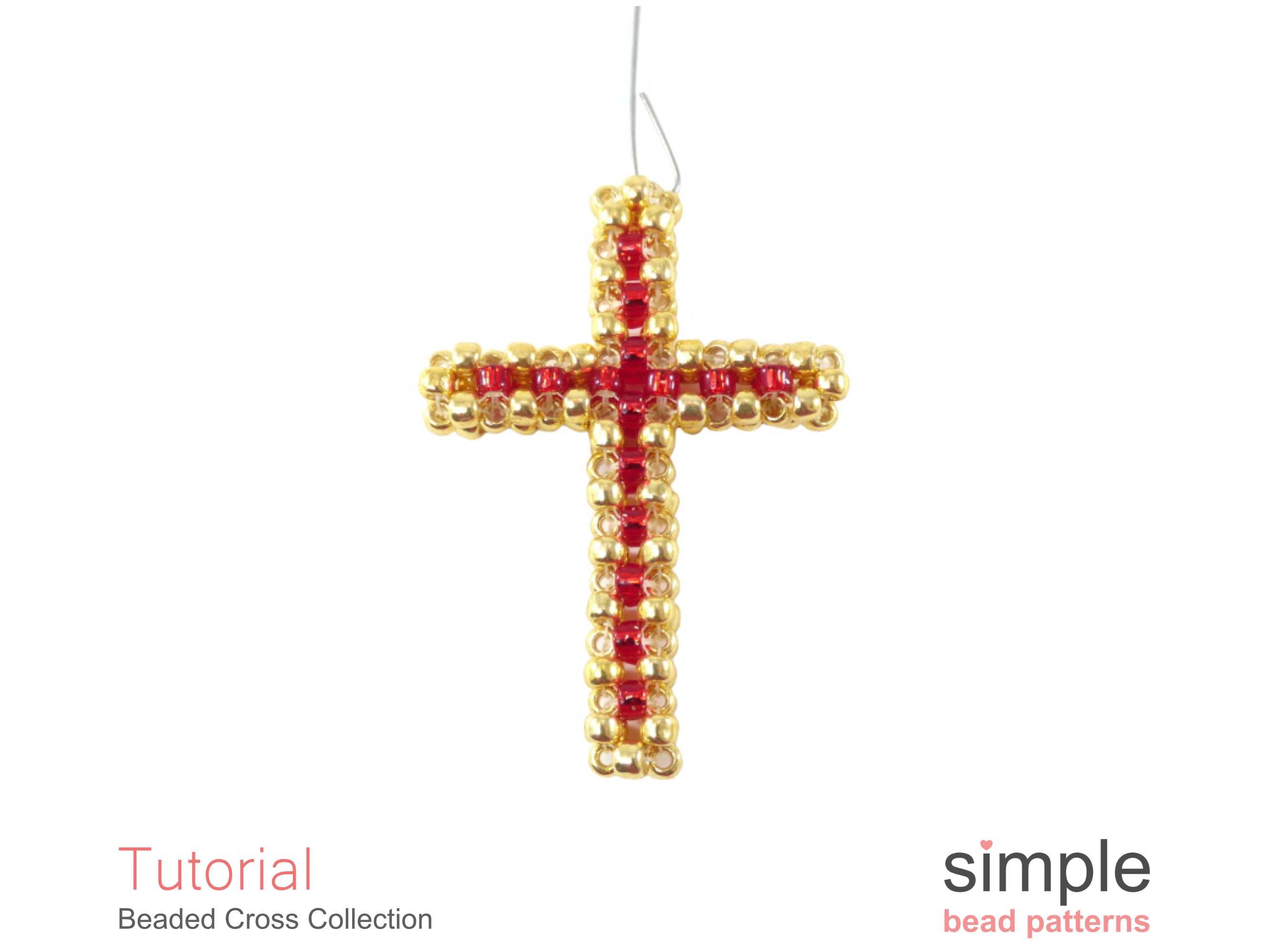 Beaded Cross Tutorial, How to Make a Beaded Cross Christmas