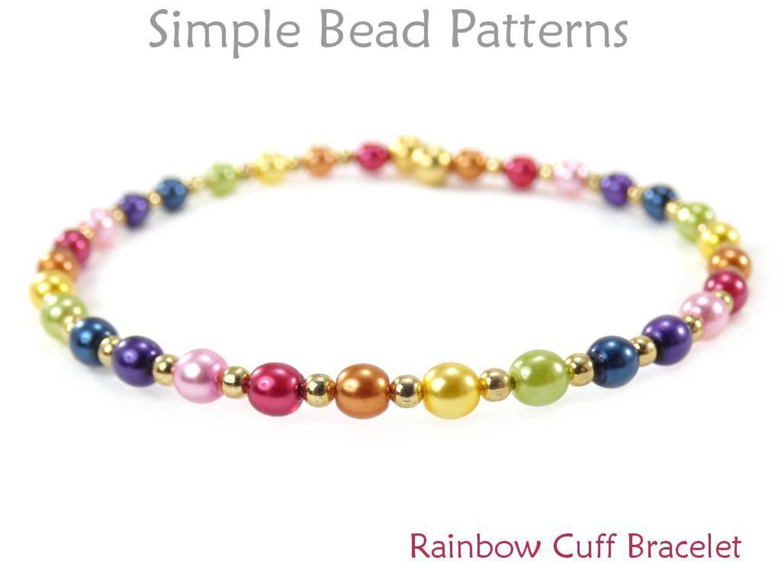 Rainbow Cuff Bracelet Beading Pattern Memory Wire Cuff Etsy