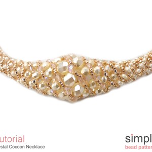 Beading Tutorial Pattern Beaded Necklace Russian Spiral Stitch Simple Bead Patterns Crystal Cocoon P-00096 image 10