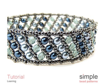 Bracelet Beading Pattern, Jewelry Making Pattern, Beaded Bracelet Bead Tutorial, Flat Russian Spiral Stitch, Adult Beading Pattern, P-00235