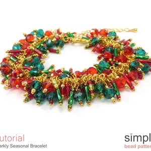 Wire Wrapped Bracelet Tutorial, Beaded Chain Bracelet Tutorial, Simple Bead Patterns, Beaded Bracelet Wire Wrapped Jewelry Tutorial, P-00354