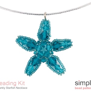 Jewelry Making Kit, Starfish Necklace Bead Kit, Beaded Starfish Pendant Bead Kit, Beadweaving Kits, Necklace Beading Kits, K-00907