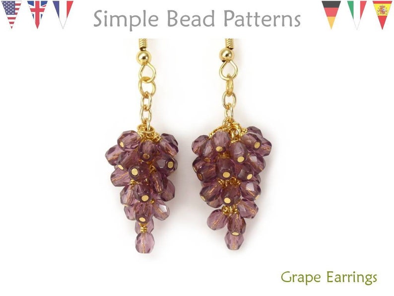 Grape Earrings Tutorial Beaded Grapes Earrings Tutorial Etsy