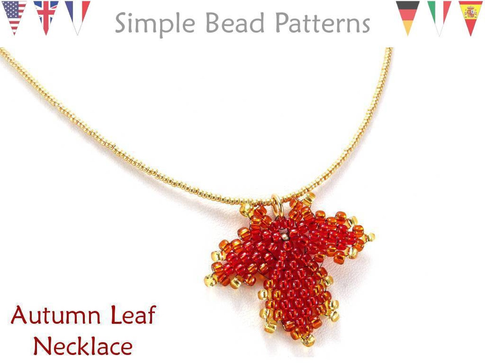 Beading Tutorial Pattern Beaded Leaf Necklace Autumn Fall Etsy