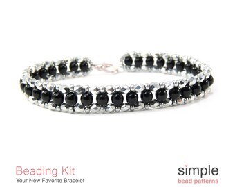 Beginner Jewelry Making Kit for Adults (in Silver and Black): "Your New Favorite" Design