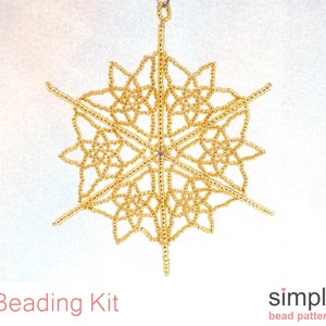 Beaded Snowflake Ornament Kit, Beaded Christmas Ornament Kits Beads, Christmas Beading Kits, Beadweaving Kits, Bead Kits for Adults, K-00690