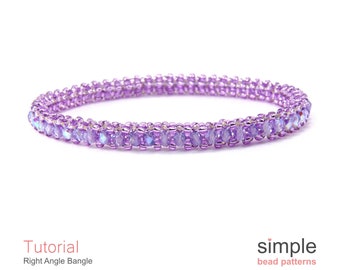 Bangle Beading Pattern, Bangle Bracelet Tutorial, DIY Jewelry Making Instructions Beadweaving Bangle Jewelry, Beaded Bangle Bracelet P-00328