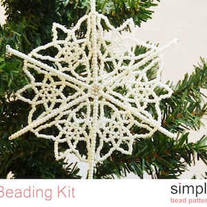 Beaded Snowflake Ornament Kit, Beaded Christmas Ornament Kits Beads, Christmas Beading Kits, Beadweaving Kits, Bead Kits for Adults, K-00731
