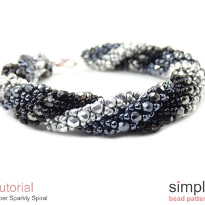 Beaded Bracelet Beading Pattern, Beaded Necklace Tutorial, Triple Spiral Stitch Instructions, DIY Jewelry Making Beading Pattern, P-00383 image 5