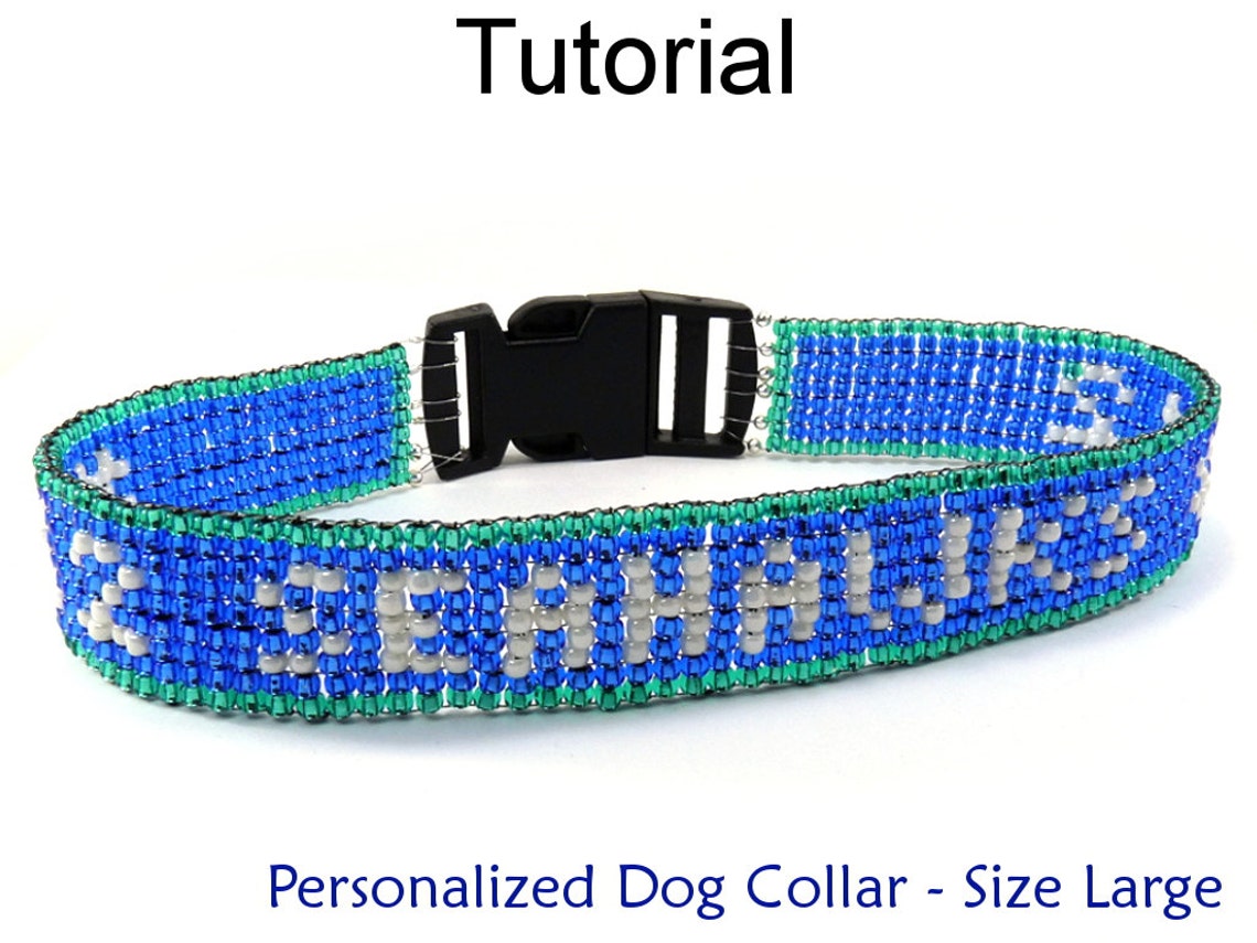 DIY Large Beaded Dog Collar Beading Pattern and Tutorial Bead Etsy