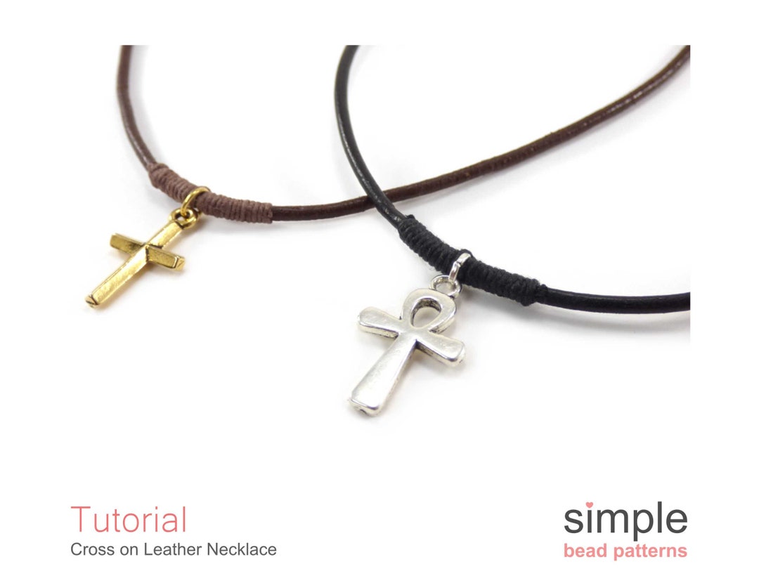 Leather Cross Necklace Tutorial DIY Cross Necklace Pattern DIY Men's ...