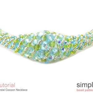 Beading Tutorial Pattern Beaded Necklace Russian Spiral Stitch Simple Bead Patterns Crystal Cocoon P-00096 image 9
