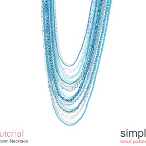 Long Necklace Beading Pattern, Opera Necklace Jewelry Making Tutorial, Long Chain Necklace Instructions, Chain Necklace Tutorial, P-00430 image 1