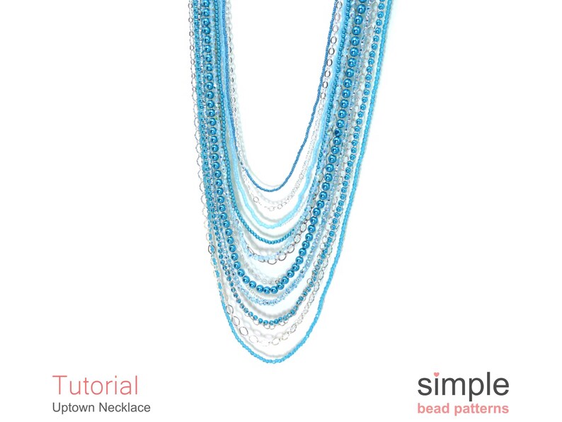 Long Necklace Beading Pattern, Opera Necklace Jewelry Making Tutorial, Long Chain Necklace Instructions, Chain Necklace Tutorial, P-00430 image 1