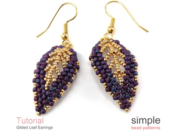 Beaded store leaf earrings