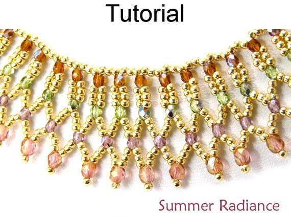 Jewelry Making Bead Tutorials Netting Stitch Simple Bead Patterns PDF Beginner Beading Patterns Summer Radiance #124