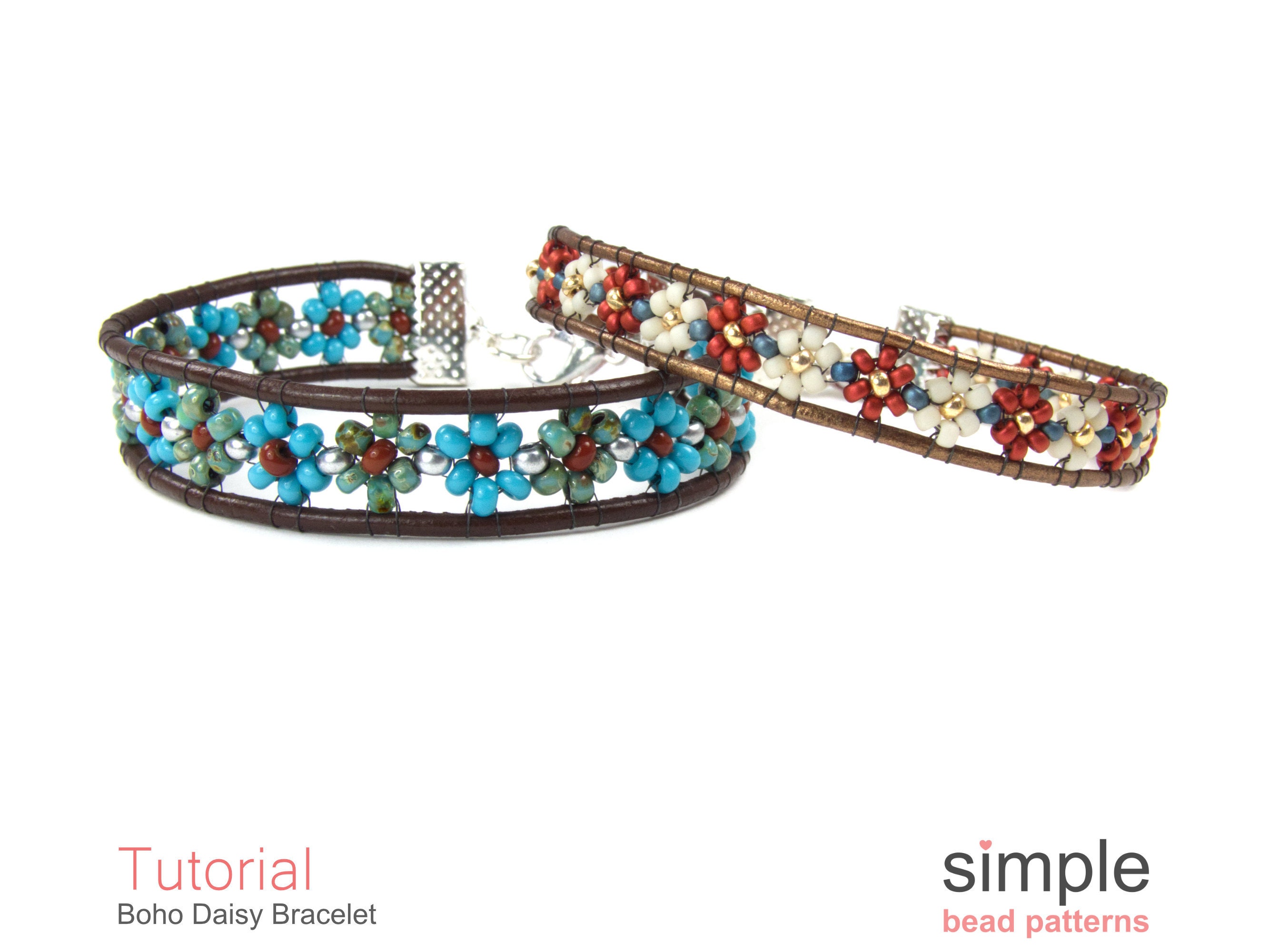 beaded flower bracelet instructions