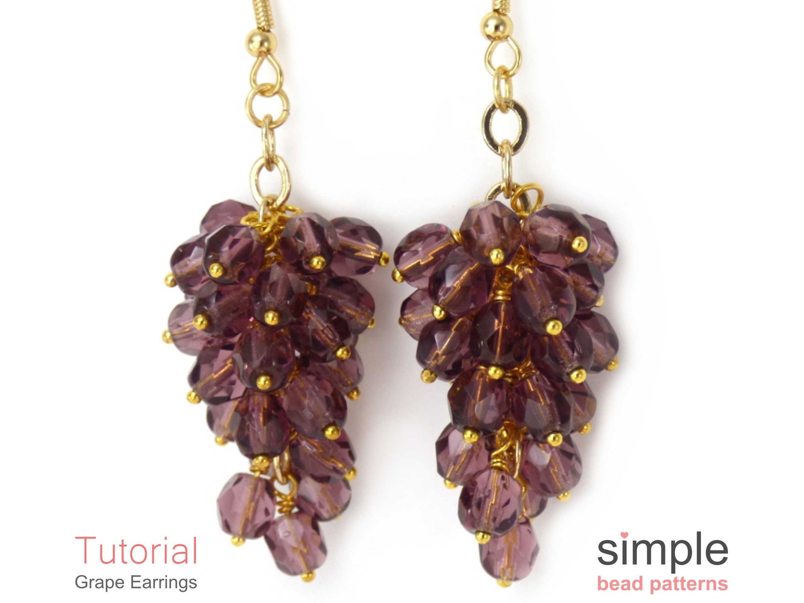 Grape Earrings Tutorial Beaded Grapes Earrings Tutorial Etsy