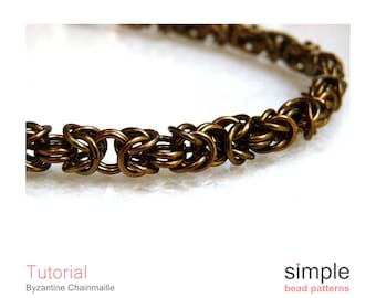 Chain mail Necklace Bracelet Tutorial PDF: "Byzantine Chainmaille" Design