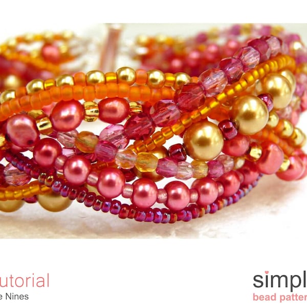 Multi Strand Bracelet Pattern, Braided Bracelet Tutorial DIY Jewelry Making Beading Instructions for Adults Beaded Bracelet Tutorial P-00409