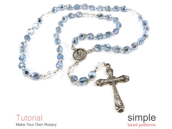 Rosary Beading Pattern, Beaded Rosary Tutorial, Beadweaving Rosary