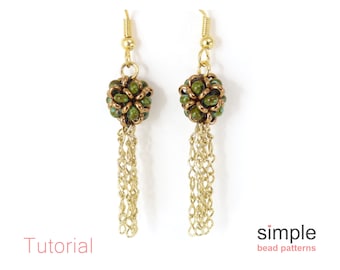 Beaded Tassel Earrings Pattern PDF: "Demi Earrings" Design