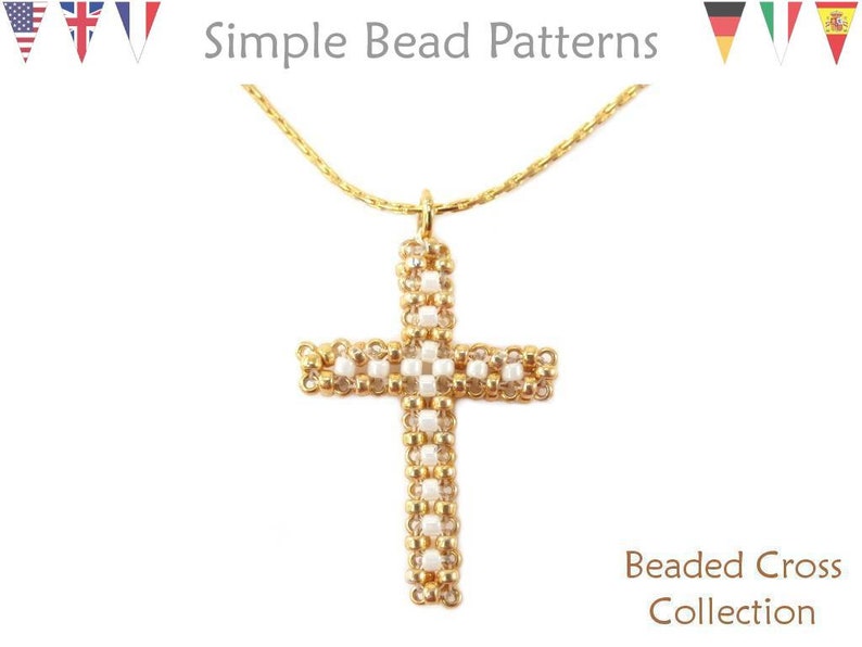 Beaded Cross Tutorial How to Make a Beaded Cross Necklace Etsy