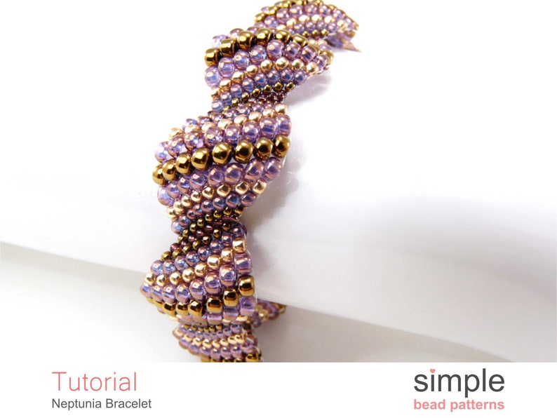 Flat Cellini Spiral Bracelet Beading Pattern, Peyote Stitch Bead Tutorial, DIY Jewelry Making Peyote Stitch Beaded Bracelet Tutorial P-00283 image 7