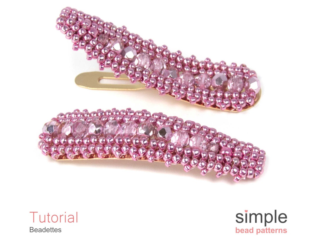 Beadweaving Tutorials Beading Pattern Beaded Hair Snap Clip Barrette