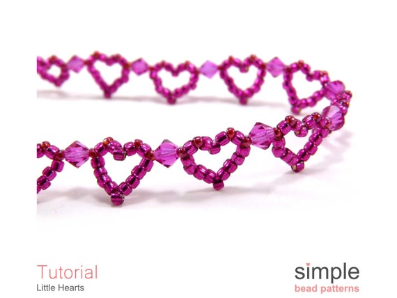 Beaded Hearts Bracelet And/or Necklace Beading Pattern and Tutorial, Simple  Bead Patterns, Bead Weaving Pattern, Beaded Gifts Ideas, P-00238 