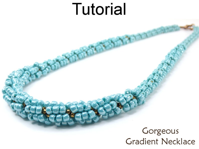 Spiral Beaded Rope Necklace Pattern Graduated Beads Necklace Etsy