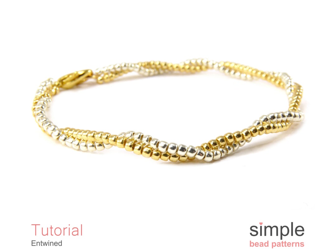 Twisted Herringbone Stitch Beaded Spiral Bracelet Pattern, Jewelry
