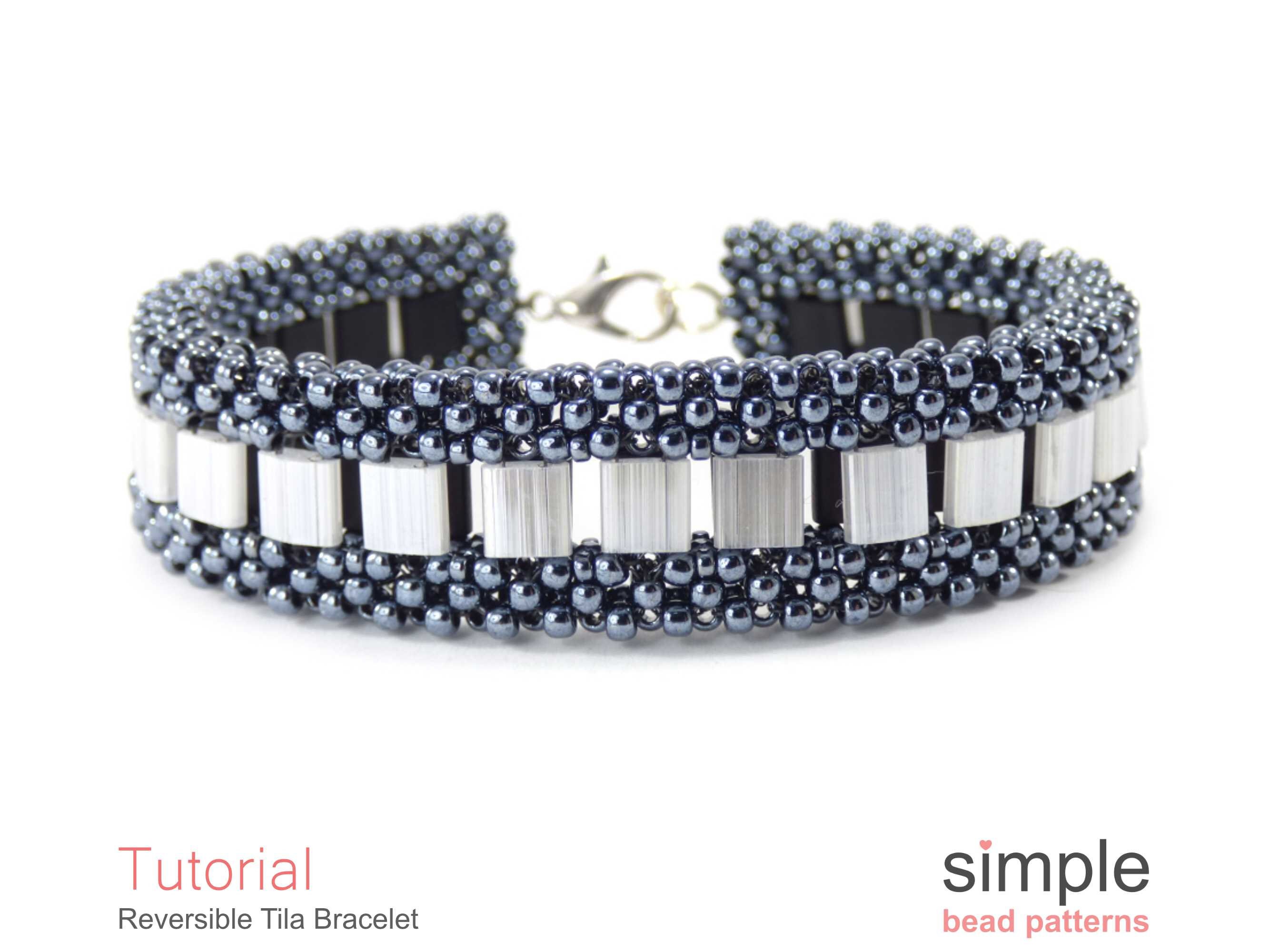 CRAW Beading Pattern and Tutorial P-00327 Two Hole Bead Patterns Cubic Right Angle Weave Bracelet Pattern Tila and Seed Beads Bracelet CRAW Beading Pattern and Tutorial P-00327 Two Hole Bead Patterns Cubic Right Angle Weave Bracelet Pattern Tila and Seed Beads Bracelet