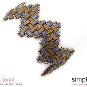 Zig Zag Bracele Bead Pattern, Half Tila Beaded Bracelet Patterns,  DIY Beaded Bracelet Tutorial, Half Tila Bracelet Beading Tutorial P-00016
