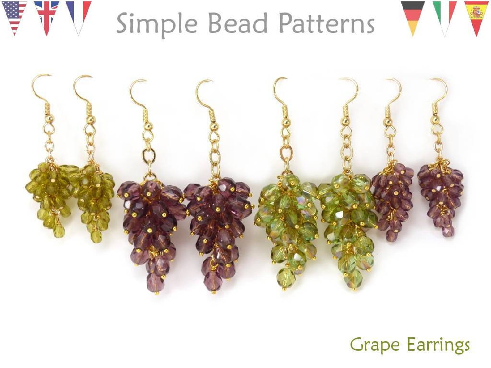 Grape Earrings Tutorial Beaded Grapes Earrings Tutorial Etsy
